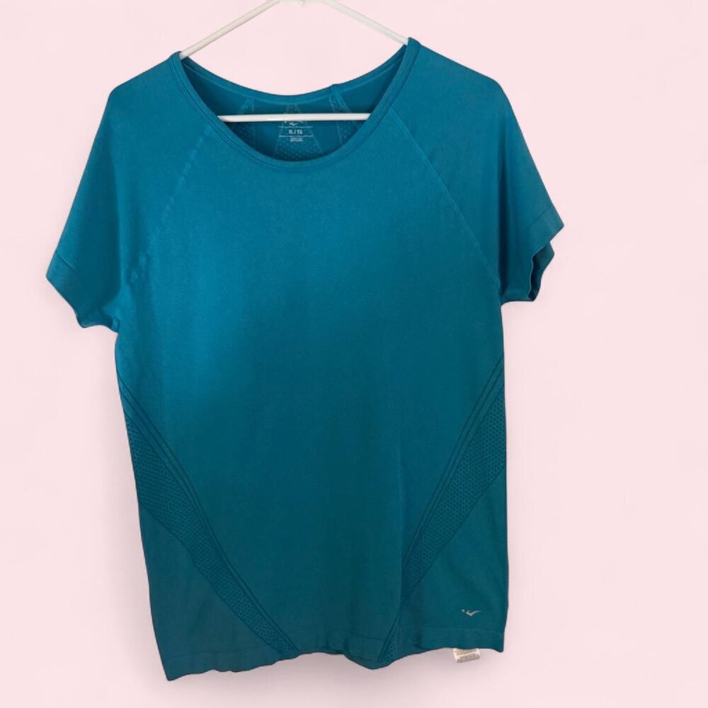 Everlast Seamless Performance Short Sleeve Running Tee Teal Blue Gym Size XL